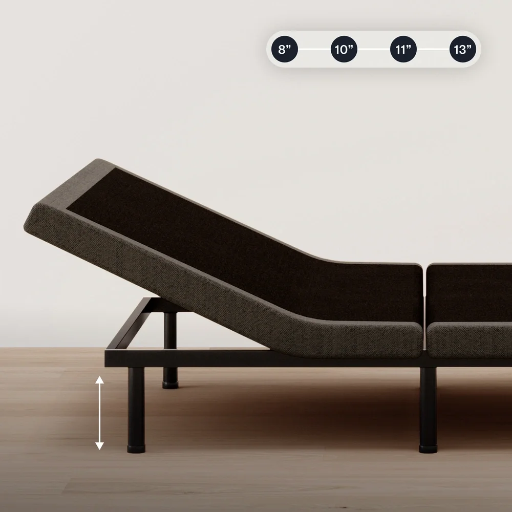 Adjustable leg heights & zero clearance